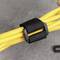 Yellow cables are bundled with a black cable tie.