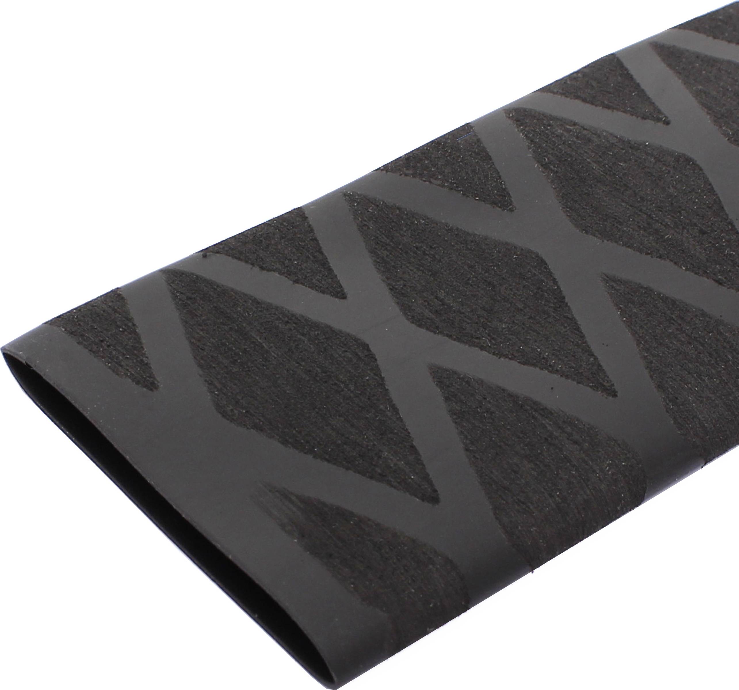 Black grip cover with a diagonal diamond pattern made of non-slip material. Suitable for sports equipment or tools.