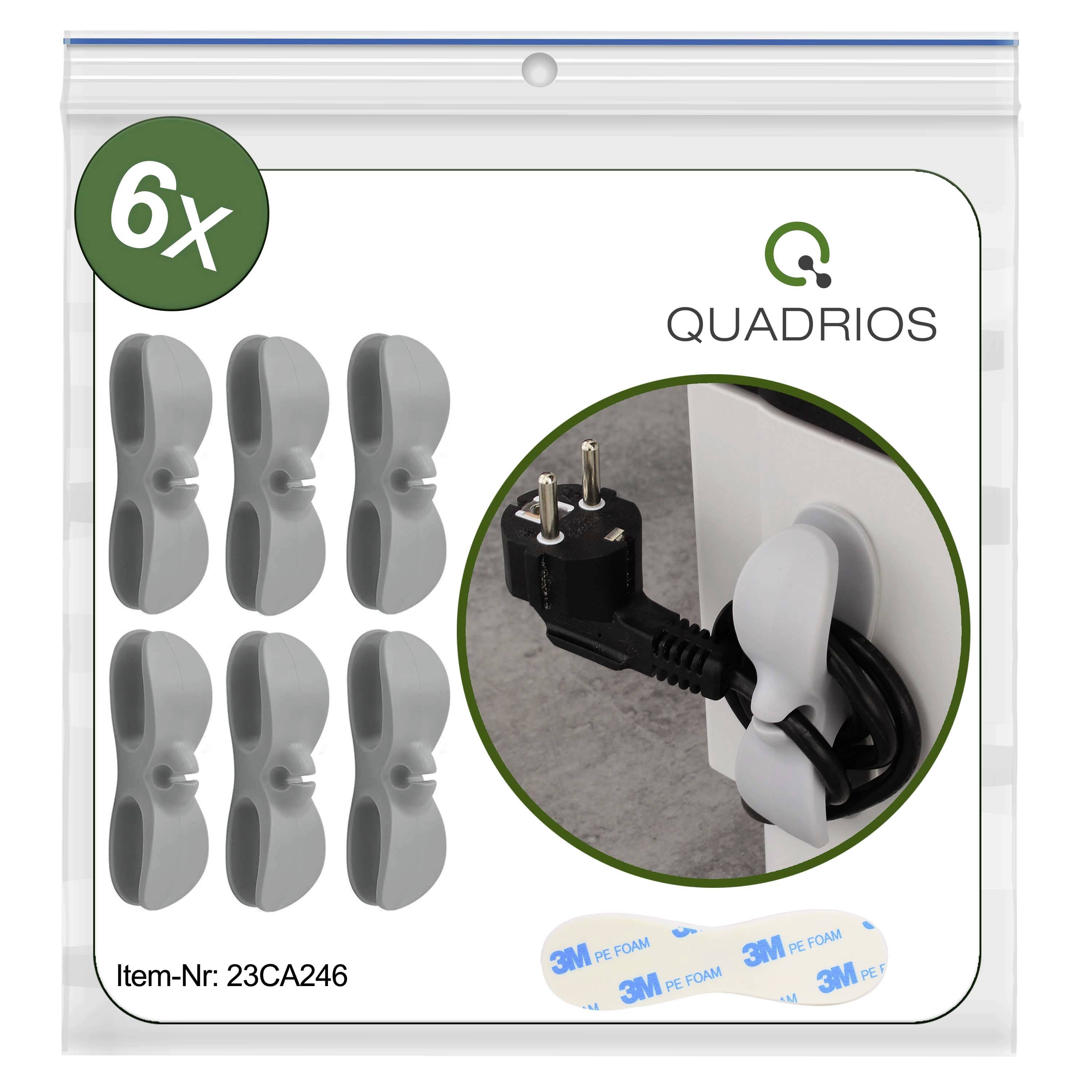 Quadrios 23CA246 Cable mount Self-adhesive 23CA246 Grey 6 pc(s)