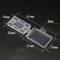 Open transparent plastic enclosure with illustrated dimensions: 18 x 30 mm (lid), 61 mm length, 31 x 19 mm (base), 8 mm depth.