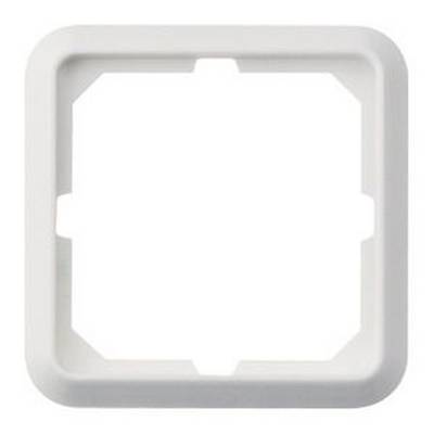 A white, square plastic frame with bevelled edges and four small snap-in points at the corners.