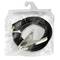 Black high-voltage cable with metal clip, packaged in a clear plastic bag with a hanging hook.