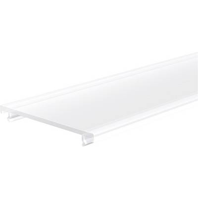 Transparent plastic shelf or panel with mounting clips shown on a white background.