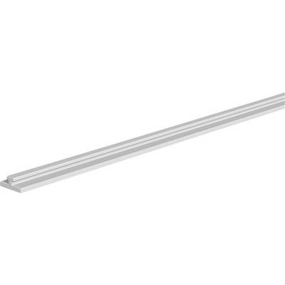 Long silver aluminum channel or rail bar shown diagonally on a white background.