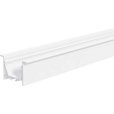 White aluminum extruded trim or molding profile shown in perspective on a plain white background.