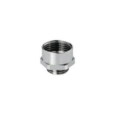 Metal adapter with external thread and hexagonal nut. Used for connecting pipelines or hoses in industrial applications.