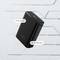 Black power bank with 22.5 watts and a capacity of 20,000 mAh, on a grey background with a geometric pattern.
