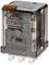 A transparent relay box with multiple certification symbols and technical specifications such as '1.5 A - 277 V'.