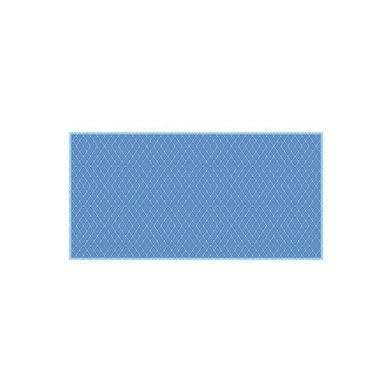 Rectangle with a blue, repeating cross pattern on a white background.