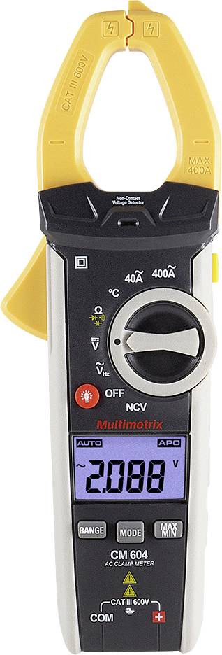 Multimetrix CM 604 Clamp meter Digital incl. bag CAT III 600 V Display (counts): 4000