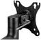 Black metal monitor mount with a swivel joint and mounting plate for VESA-compatible monitors.