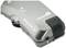 Portable hearing aid with black speaker grille, model 'LoopHear10'. Silver casing with control buttons on the top surface.