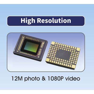 The sensor chip displays the inscription 'High Resolution' and offers 12 megapixel photo and 1080p video recordings.