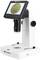 A digital microscope shows an enlarged view of a 10-cent coin on the screen.