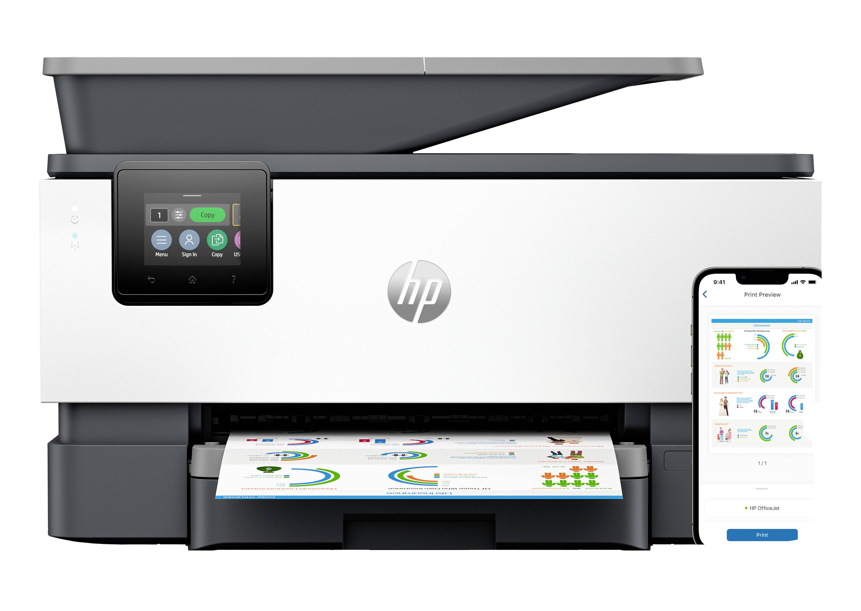 HP OfficeJet Pro 9120 b Multifunction printer Inkjet Colour A4 Printer, scanner, copier, fax ADF, Duplex ADF, Duplex, LA