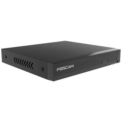 A black Foscam video recorder, rectangular with ventilation slots on the side, against a white background.