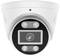 White surveillance camera with infrared lights and central lens for video monitoring.