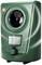 The image shows a green electronic device with a sensor and a rotary knob for adjustment. A red light is illuminated in the top left corner.