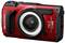 Red outdoor camera with robust housing, shock-resistant and waterproof, suitable for extreme conditions. Model number: TG-7.