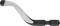 A deburring tool with a curved, two-coloured blade. The blade is suitable for processing edges or drill holes.