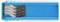 Blue Martor safety knife with blade retracted into a transparent sheath.