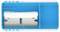 A blue safety knife with a protected blade and non-slip sides for safe cutting.
