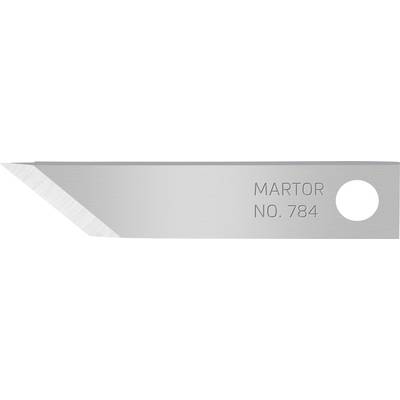 Silver blade with a bevelled point, engraved with 'MARTOR NO. 784'.