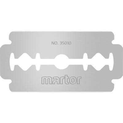 Silver razor blade with the inscription 'NO. 35010' and 'martor'.