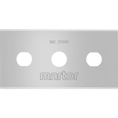 Blade with three holes and the inscription 'NO. 37010' and 'martor'. It appears robust and precisely manufactured.
