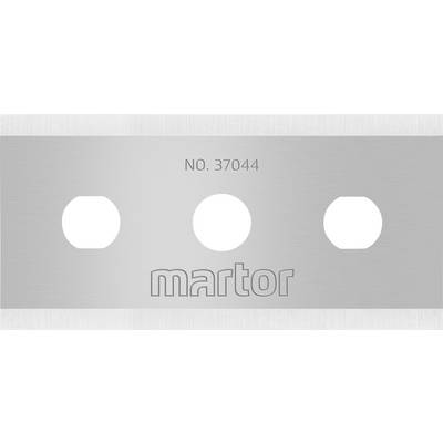 A silver spare part with three holes. At the top, the number 'NO. 37044', underneath the text 'martor'.