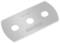 Silver Martor safety razor blade with three round openings; Model number 36020.