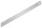 A long, slender, silver metal ruler with rounded corners and a hole at one end.