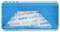 A transparent, blue plastic box with inserted blades, labelled with 'Klingen', 'Blades' and other translations.