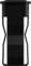 Black, metallic belt clip in a vertical orientation. Smooth surface with attachment slot on the rear side.