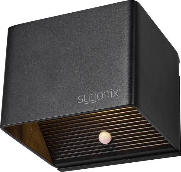 Sygonix SY-6053268 LED wall light (+ motion detector) LED (monochrome) Built-in LED 2 W Black