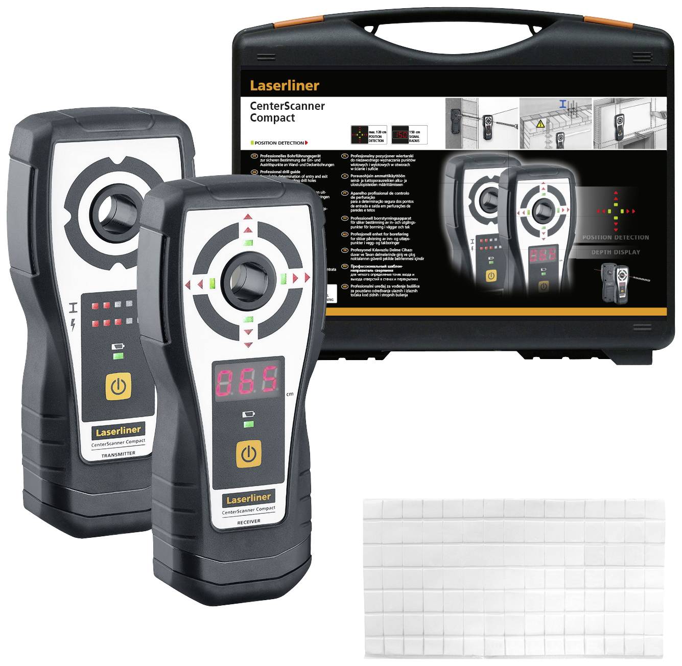Laserliner 075.400A Professional drill guiding device for a secure determination of the entry and exit points at wall and ceiling bores Drill hole guide