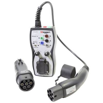 'EVCA210-UK Electric Vehicle Charging Tester with Adjustable Head for Charging Cables of Various Sizes, Displays Error Conditions.'
