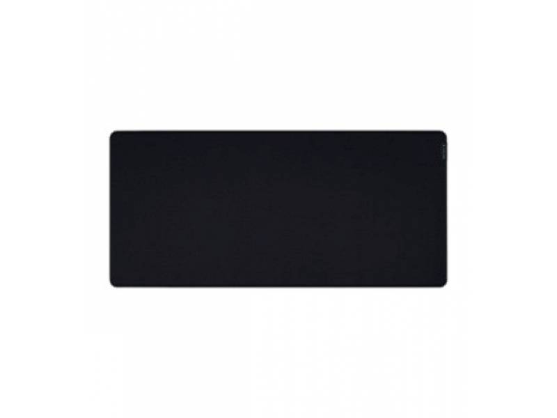 Black rectangular mouse mat on a white background.
