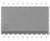 A gray integrated circuit with 16 metal pins, symmetrically arranged. Main component of electronic devices.