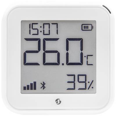 Digital thermometer shows 26.0 °C, 15:07, Bluetooth connection and 39% battery indicator.
