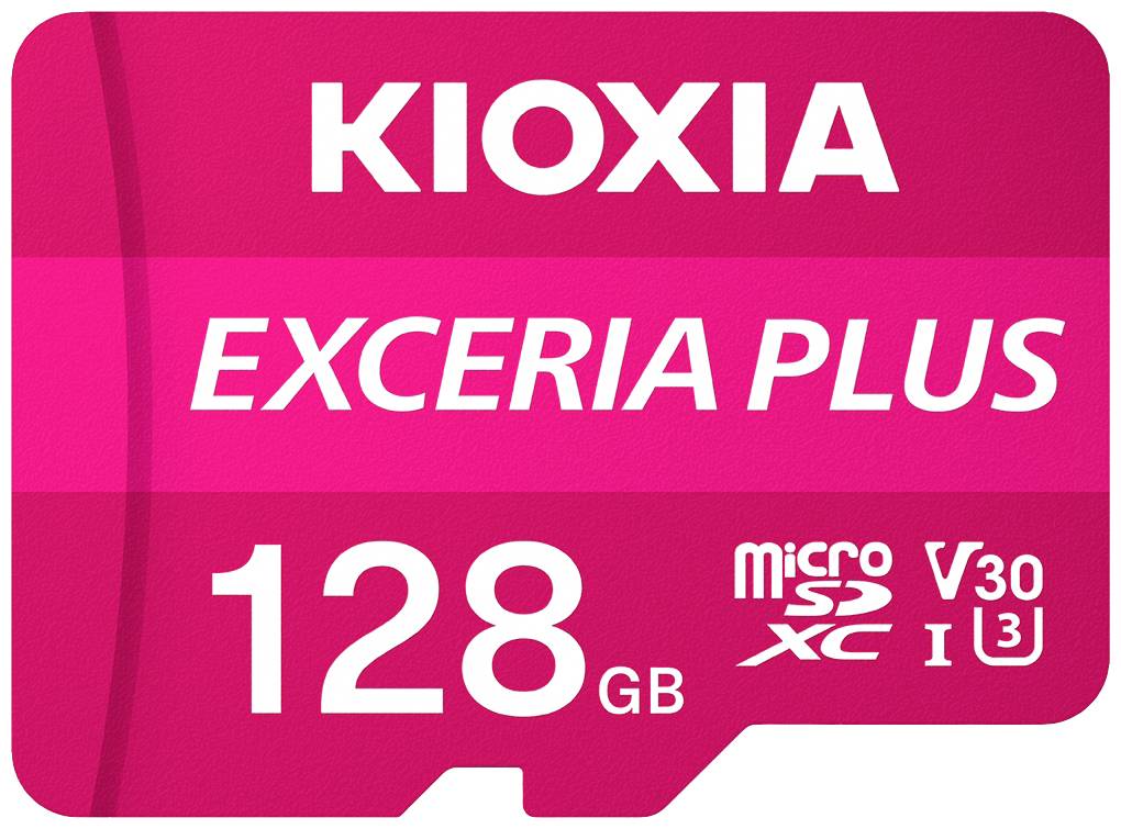 Kioxia EXCERIA PLUS microSDXC card 128 GB A1 Application Performance Class, UHS-I, v30 Video Speed Class A1 rating, shockproof, Waterproof