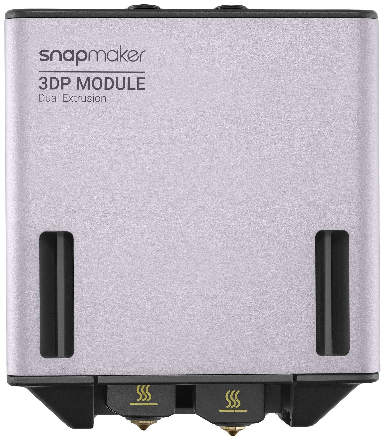 Snapmaker 3D Printing Module with Dual Extrusion Function, Grey Enclosure, Two Nozzles.