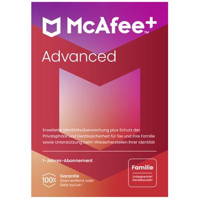McAfee Advanced - Family 1-year, 1 licence Windows, Mac OS, Android, iOS Antivirus