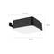 Black rectangular ceiling light, 136 mm long, 105 mm wide and 46 mm high. Side view with wall mount visible.