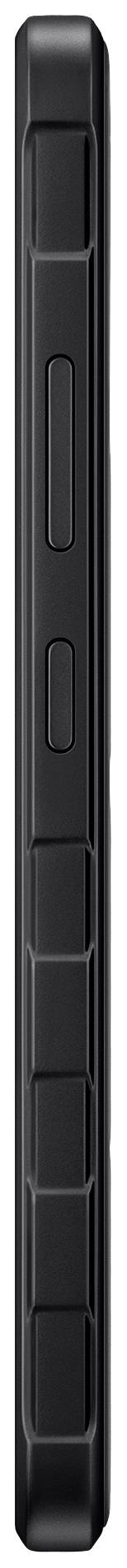 Black smartphone from the side, showing the frame with two side buttons.