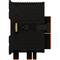 A black electronic component with several orange connectors, likely a connection unit or module.