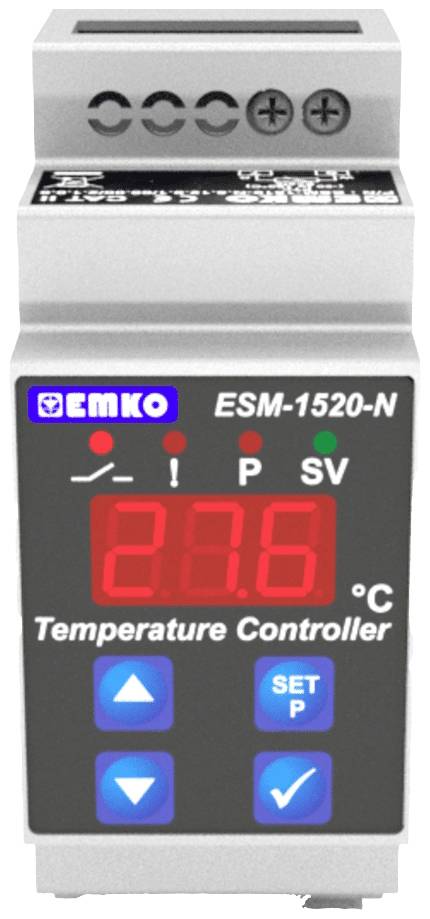 Emko ESM-1520-N.5.12.0.2/01.00/2.1.0.0 Bang-bang, PID Temperature controller PTC -50 up to +150 °C 5 A relay (L x W x H) 61.2 x 35 x 90 mm