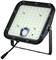 A square LED floodlight with a black frame and a sensor in the centre. It is connected by a cable.