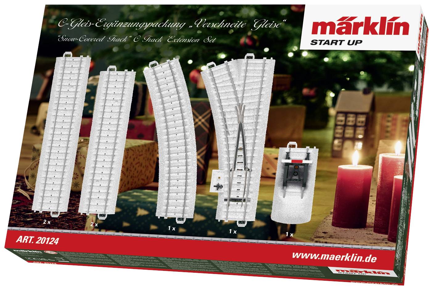 H0 Maerklin C (incl. track bed) 20124 Straight track, Curve, Points, Buffer stop 1 pc(s)