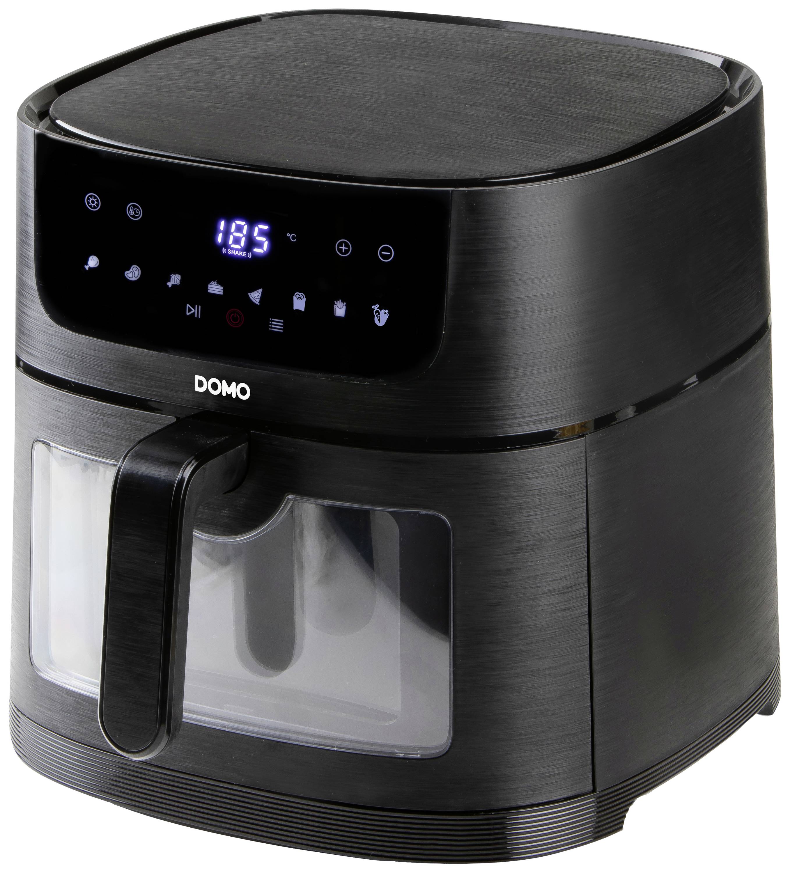 DOMO Deli-freyer Air fryer 8 l 1800 W with display, Non-stick coating, Overheat protection, Timer function Black